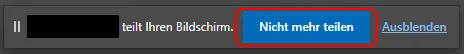 Nicht mehr teilen Button