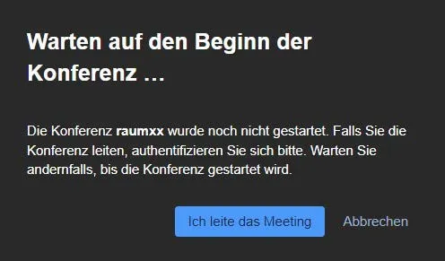 Pop-up: Warten auf den Beginn der Konferenz