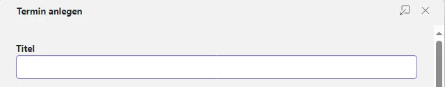 Neuen Termin anlegen, Titel festlegen